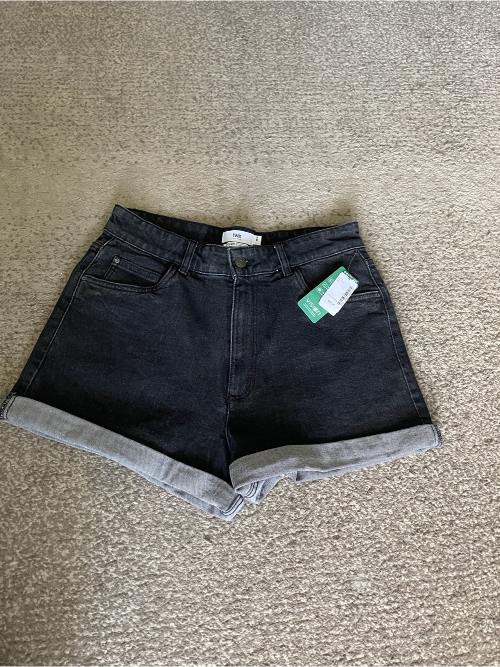 NWT Twik black high waisted mom shorts